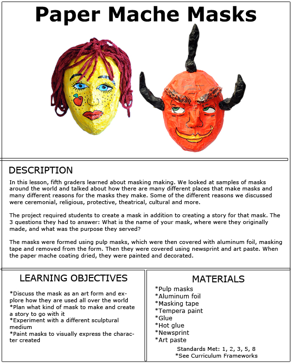 Fifth Grade - masks