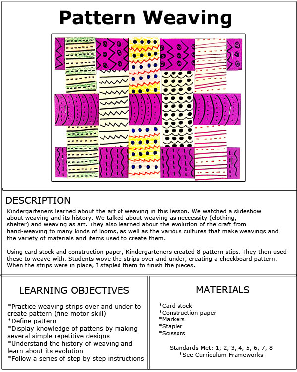 Kindergarten- patternweave